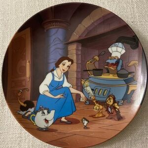 Disney Collector's Plate with Black and White Details beauty beast rare vintage